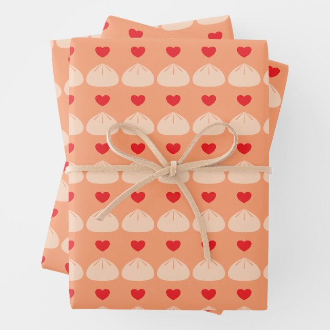Dumpling-Liebe Cantaloupe Wrapping Paper Geschenkpapier Set (Beispiel)