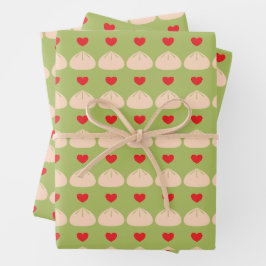 Dumpling Liebe Matcha Wrapping Paper Geschenkpapier Set