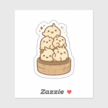 Dumpling Tower Sticker – Kawaii Steamed Bun Party 