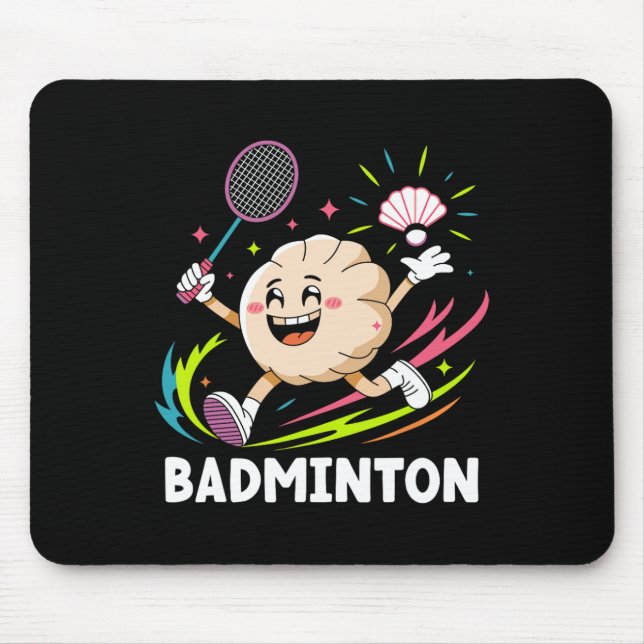 Dumplings Play Badminton Chopstick Wrap Cuisine Sp Mousepad (Vorne)