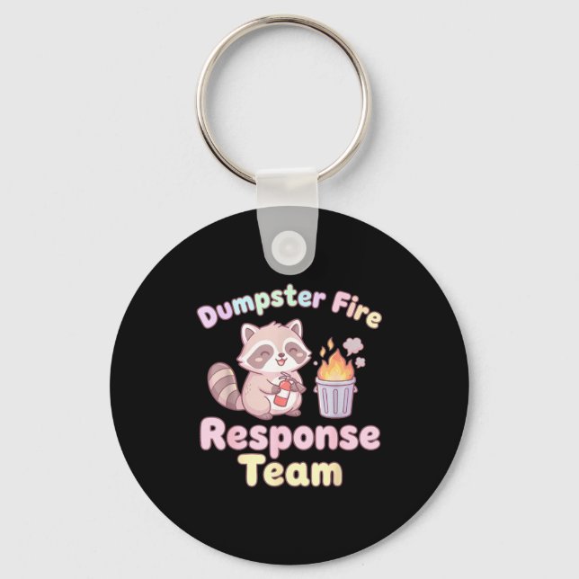 Dumpster Fire Resnse Team Raccoon Kawaii  Schlüsselanhänger (Vorderseite)
