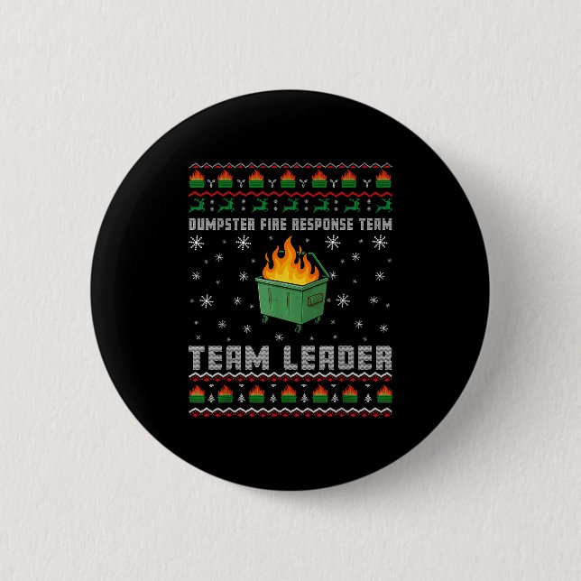 Dumpster Fire Resnse Team Ugly Christmas Sweaters  Button (Vorderseite)