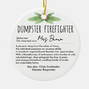 Dumpster Firefighter Funny Definition Individuelle Keramik Ornament