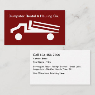 Dumpster Rental Hauttruck Moderne Visitenkarte