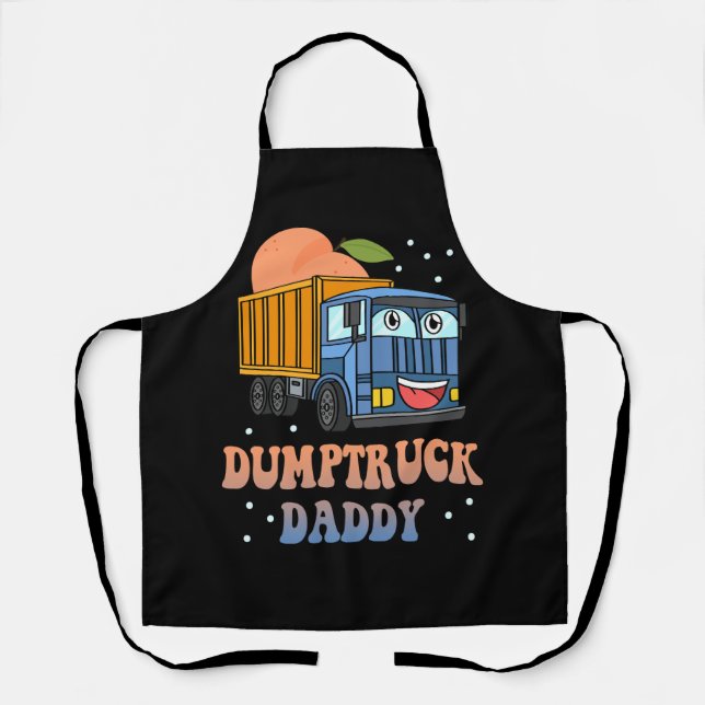 Dumptruck Daddy Retro Groovy Vater Day Constructi Schürze (Vorderseite)