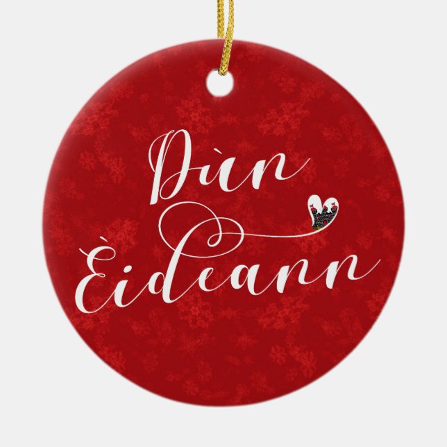 Dùn Èideann Flag Heart, Edinburgh Keramik Ornament (Vorne)