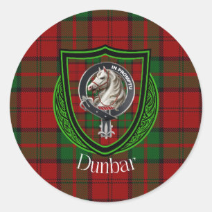 Dunbar Scottish Clan Tartan & Wappen Runder Aufkleber