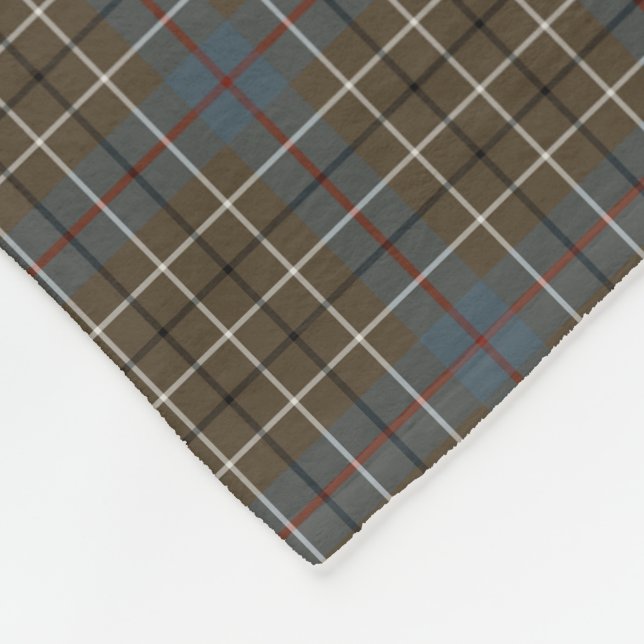 Duncan Clan Brown und Gray Reproduction Tartan Fleecedecke (Ecke)