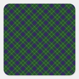 Duncan Clan Tartan Designed Print Quadratischer Aufkleber