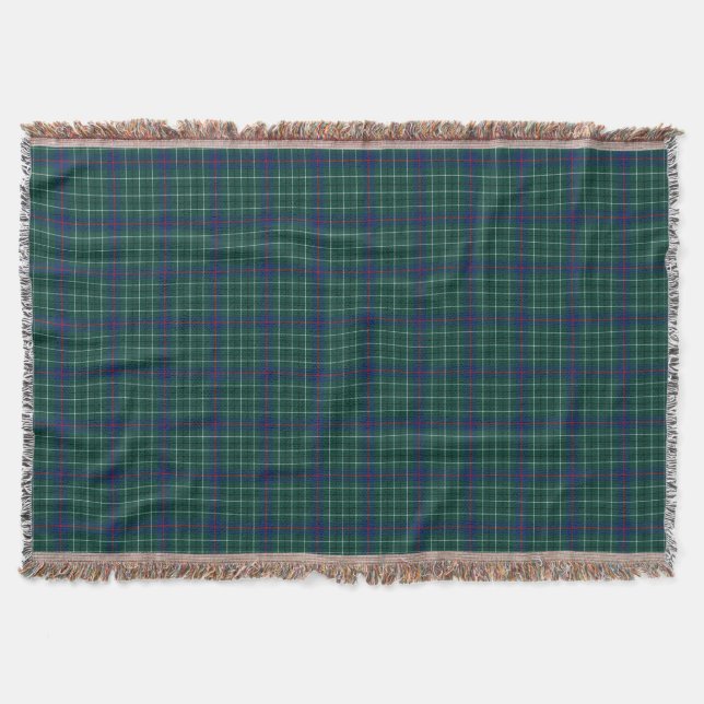 Duncan Clan Tartan Green und Blue Kariert Decke (Vorderseite)