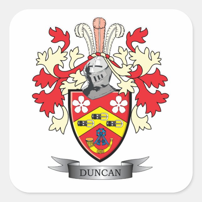 Duncan-Familienwappen-Wappen Quadratischer Aufkleber (Vorderseite)