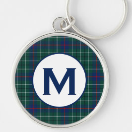 Duncan Family Tartan Green und Blue Kariert Monogr Schlüsselanhänger