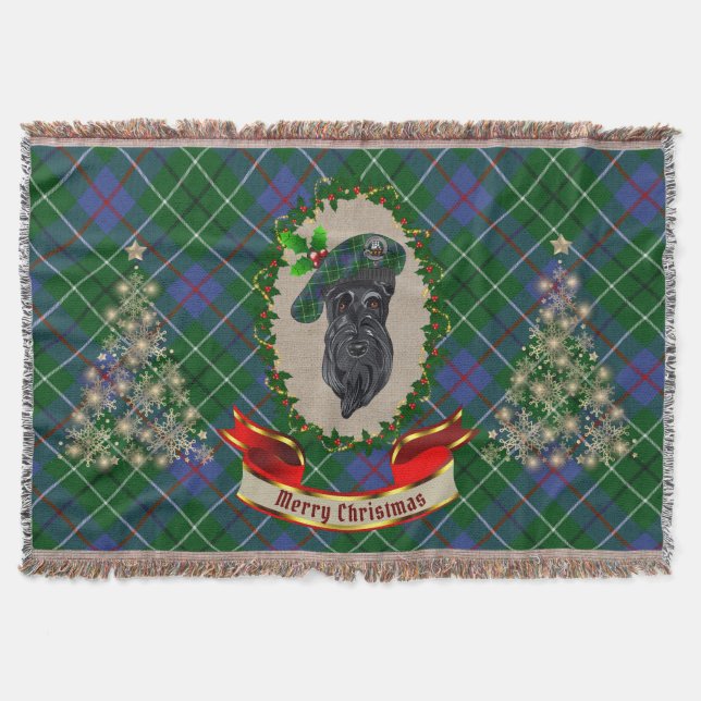 Duncan Scottie Dog Christmas Throw Blanket Decke (Vorderseite)