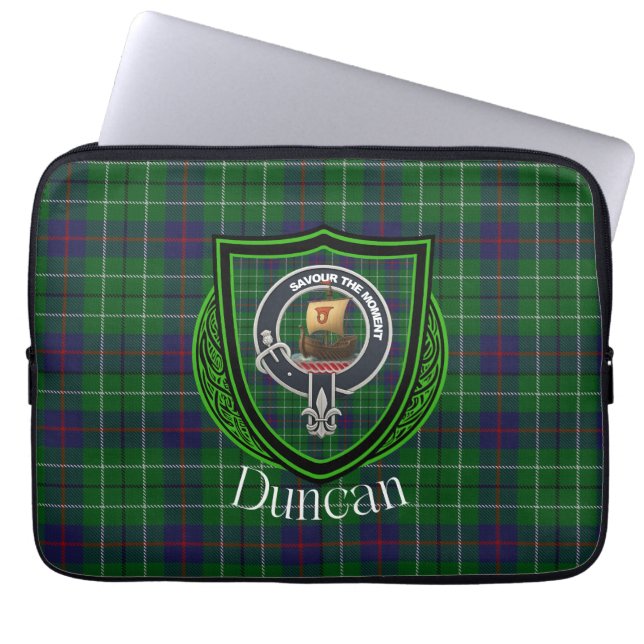 Duncan Scottish Clan Tartan and Crest  Laptopschutzhülle (Vorderseite)