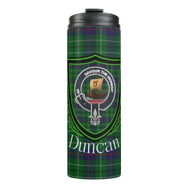 Duncan Scottish Clan Tartan & Crest Thermosbecher (Vorderseite)