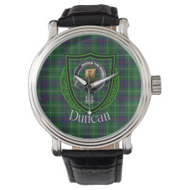 Duncan Scottish Clan Tartan und Wappen Armbanduhr