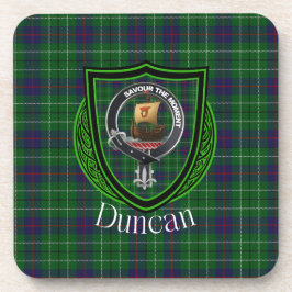 Duncan Scottish Clan Tartan & Wappen Getränkeuntersetzer
