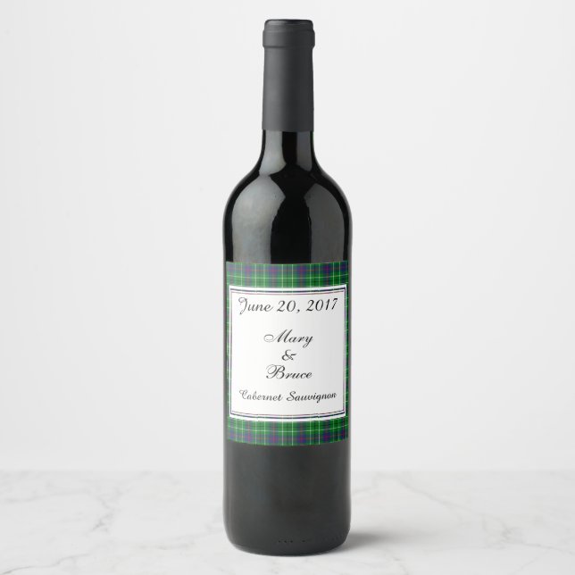 Duncan Scottish Wedding Wine Label Weinetikett (Vorderseite)