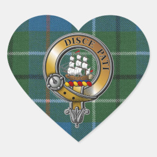 Duncan Tartan & Abzeichen Herz-Aufkleber