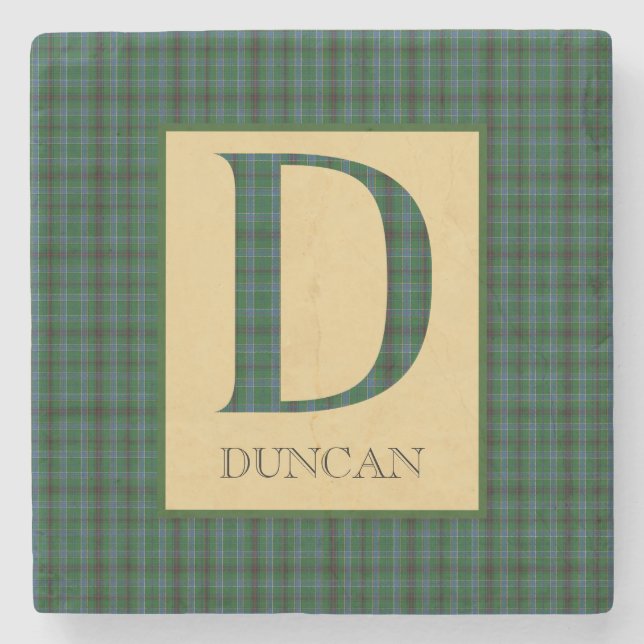Duncan Tartan Monogram D Steinuntersetzer (Vorderseite)
