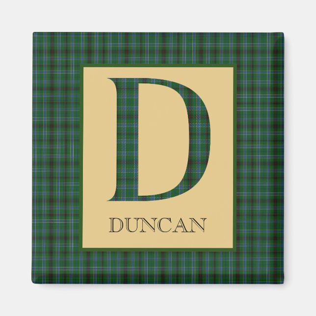 Duncan-Tartan-Monogramm D   Magnet (Vorne)