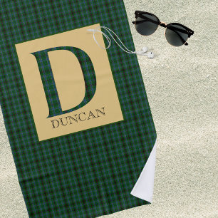 Duncan Tartan Monogramm D  Strandtuch