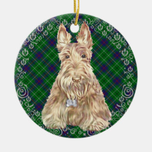 Duncan Tartan Scottie Keramik Ornament