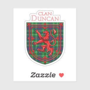 Duncan Tartan Scottish Kariert Lion Rampant Aufkleber