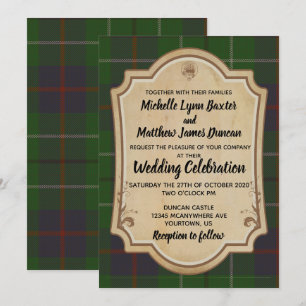 Duncan Tartan Wedding Einladung