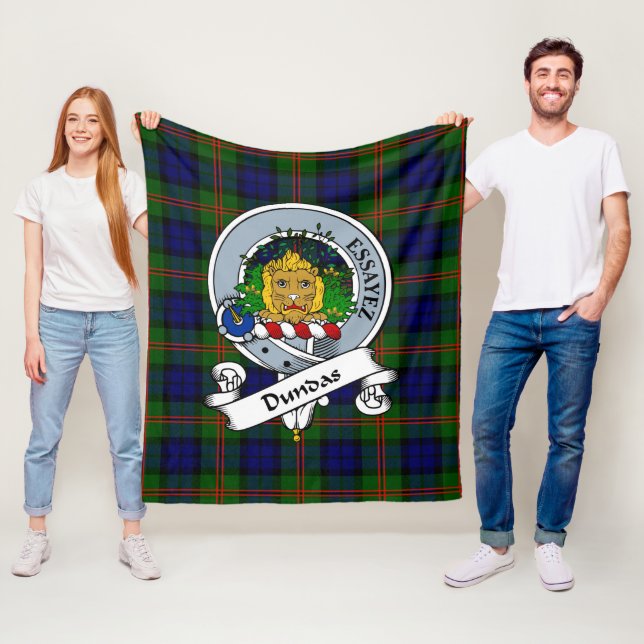 Dundas Clan Abzeichen Tartan Kariert Fleecedecke (Beispiel)