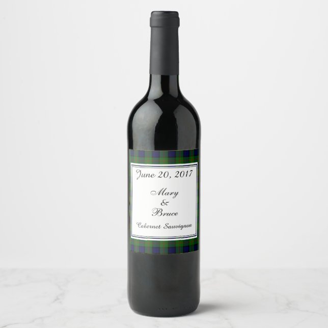 Dundas Scottish Wedding Wine Label Weinetikett (Vorderseite)