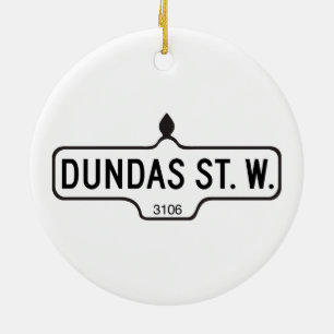 Dundas Straße West, Toronto-Straßenschild Keramik Ornament