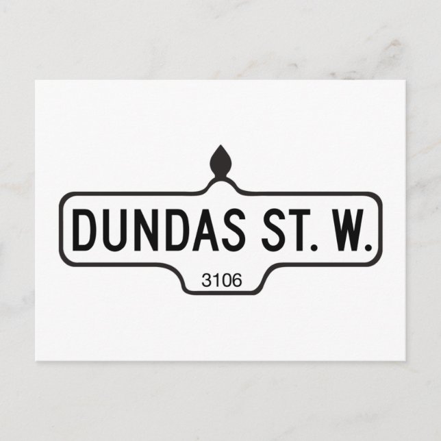 Dundas Street West, Toronto Street Sign Postkarte (Vorderseite)
