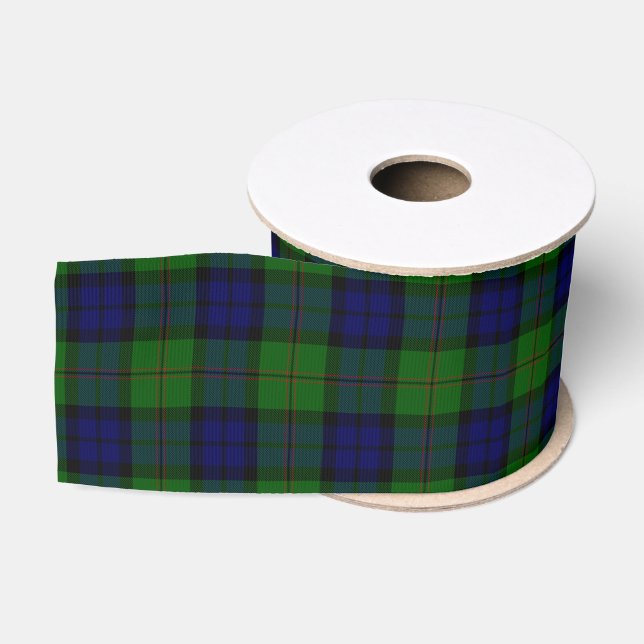 Dundas Tartan Blau kariert Ripsband (Spule)