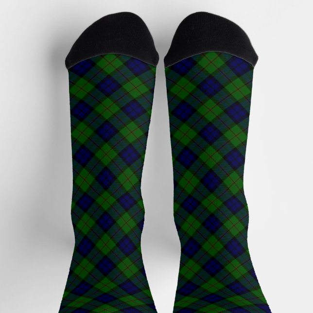Dundas Tartan Blau kariert Socken (Oben)