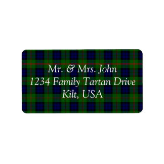 Dundas Tartan Label Adressaufkleber