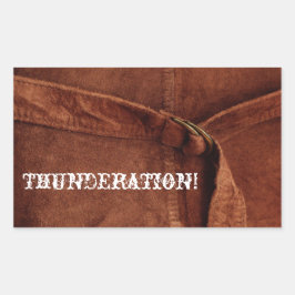 DUNDERATION! Der alte, weiße Schriftart auf dem Wi Rechteckiger Aufkleber