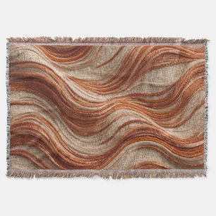 Dune Flow - Terrakotta 3D Wave-Wollendecke - Wor Decke