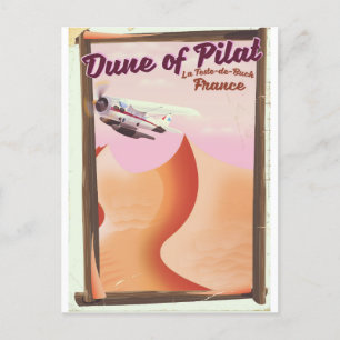 Düne von Pilat, Vintage-Dünen Frankreich Reiseplak Postkarte