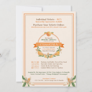 Dunedin History Museum 2025 Citrus Gala Einladung