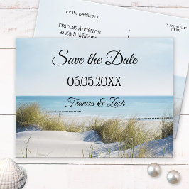 Dunes and Beach Save the Date Postcard Ankündigungspostkarte