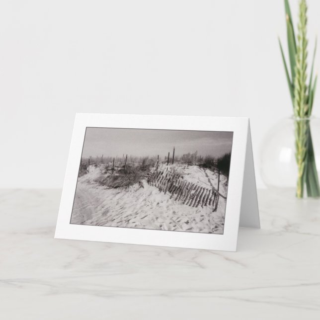 "Dunes avec clôturer" la carte de voeux vierge (Devant)