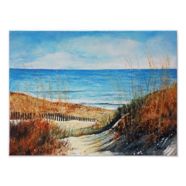 Dunes de sable et peinture océanique | Impression  (Devant)