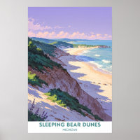 Dunes d'ours couché, Michigan, Belle affiche