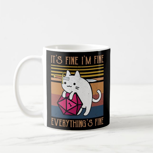 Dungeon Crawler Dragon Master Cat I'm Fine Kaffeetasse (Links)