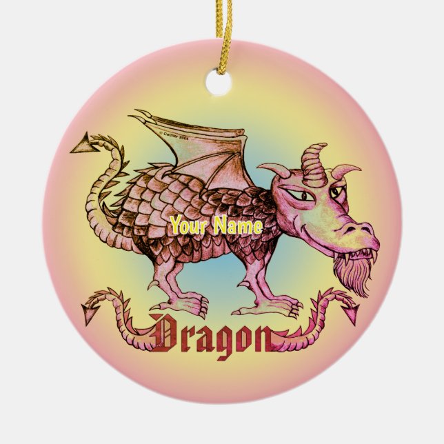 Dungeon Drache  Keramik Ornament (Vorne)