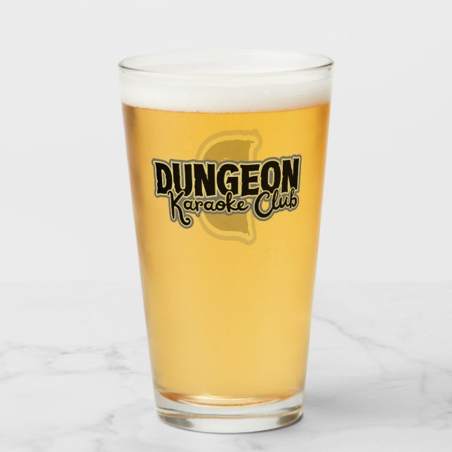 Dungeon Karaoke Pint Glas (Vorne (Gefüllt))