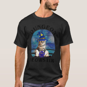 Dungeon Meowster Cat D20 Tabletop Gamer T-Shirt
