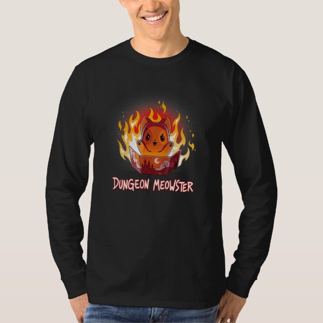 Dungeon Meowster Cat DM Role Player RPG Tabletter T-Shirt (Vorderseite)
