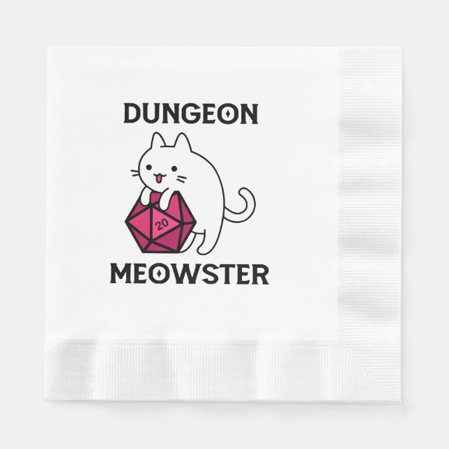 Dungeon Meowster Cat Funny Serviette (Vorderseite)